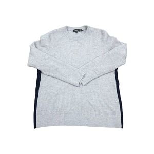 Theory Men's Ollis Crew Neck Sweater Pullover Merino Wool in Gray/ Blue SZ XL